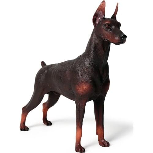 Lifelike Animals Doberman Pinscher Simulation Animal Model Guard Dog Action Figures High Quality Collection Toys for Kids