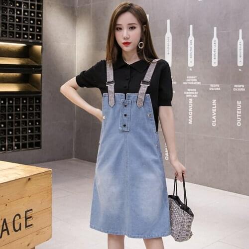 Strap Denim Plus Size Oversized Korean Fashion High-Waisted Vintage Summer WomenS Clothing Skirts Vetement Femme 2021