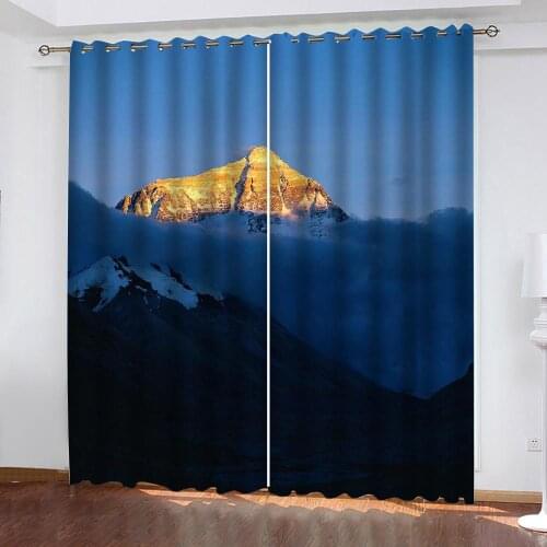 Luxury Blackout 3D Window Curtains For Living Room Bedroom Custom blue scenery curtains stereoscopic curtains