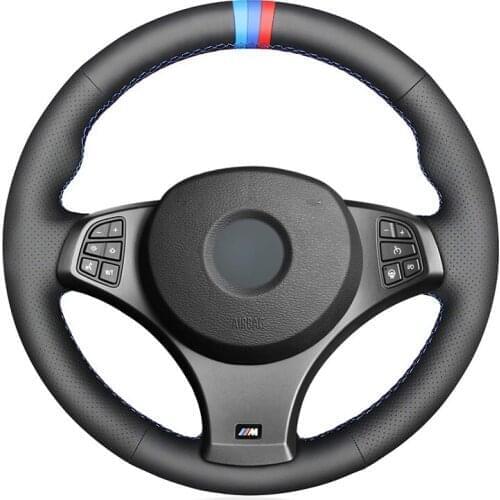 Hand-stitched Black PU Faux Leather Custom Car Steering Wheel Cover for BMW X3 (M Sport) E83 2005 2006 2007 2008 2009 2010