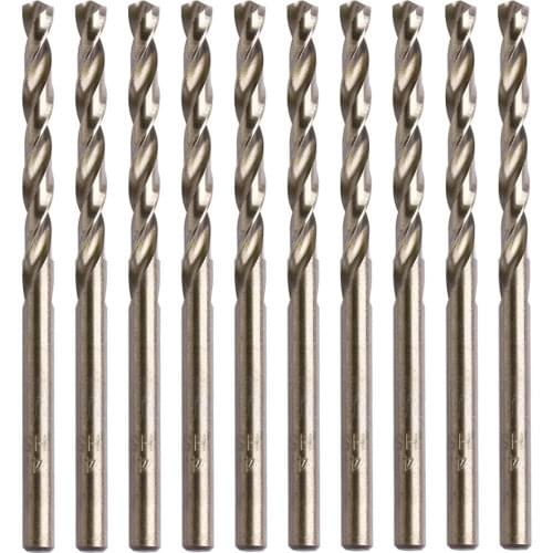 10Pcs/Set 4.5mm M35 Triangle Shank HSS-Co Cobalt Twist Drill Spiral Drill Bit