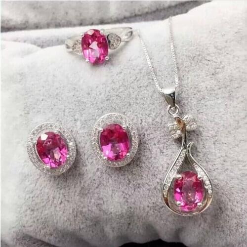 Topaz Jewelry set Natural Topaz Real Topaz Jewelry set 925 sterling silver 1pc pendant,1pc ring,2pcs Earrrings