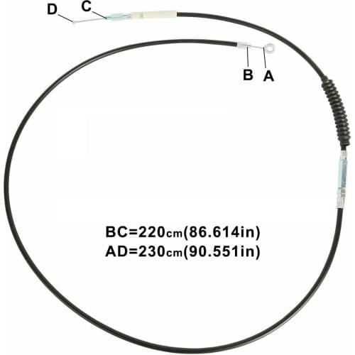 Motorcycle 86.6" Refit Clutch Cable For Harley Road King Tri Electra Glide 09-13 10 11 12