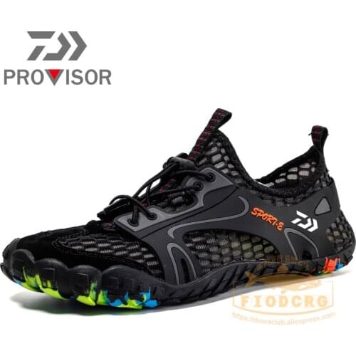 Daiwa Unisex Large Size Men Fishing Shoes Summer Mesh Men Breathable Hollow Outdoor Leisure Wading Hiking Outdoor Beach Shoes