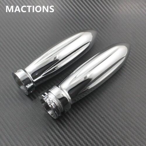 Universal Chrome Bullet 1" Motorcycle Accessories Hand Grips Aluminum Handlebar Handle Bar For Harley Cruiser