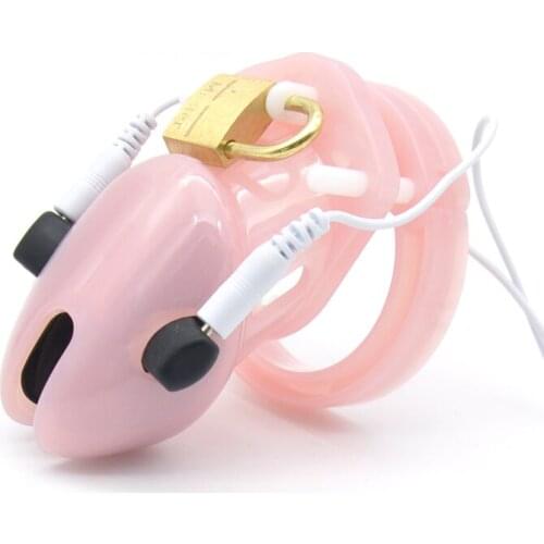 Happygo, Male Electro Chastity Device,Corona Cock Cage, with 5 Size Penis Ring,Cock Ring,Chastity Belt,A192-3