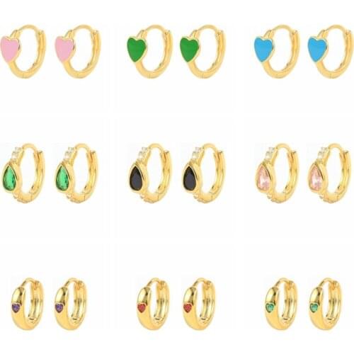 BOAKO 2021 Trend 925 Sterling Silver Earrings For Women Love Heart Colored Enamel Hoop Earrings Ear Piercing Pendientes Mom Gift