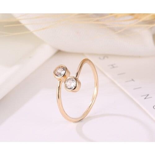 Bettyue Women And Ladies Charming AAA Cubic Zircon Twin Crystal Opening Ring Creative Design Adorable Present For Friends