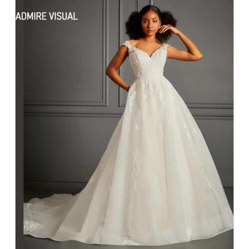 Newest Wedding Dress A-Line Lace Sweetheart Neckline Cap Sleeves Chapel Train Plus Sizes Bride Gown 2021 Vestidos De Novia