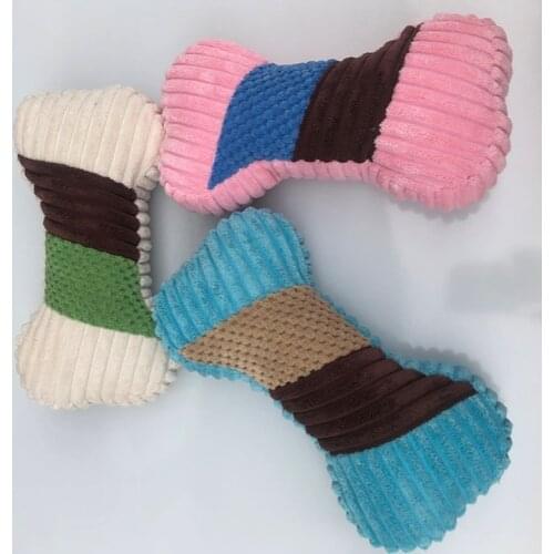 1Pcs Bone Dog Toy Pet Bite Resistant Plush Puppy Squeaky Toy Squeaky Sound Funny Toy For Dog Molar Chew Toys Dog Favors Supplies