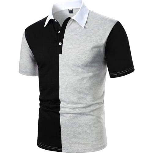 63# 2021 Summer New Mens T-shirt 2021 Button Casual Short-sleeved Stitching T-shirt For Male Solid Color Pullover Tops T-shirt