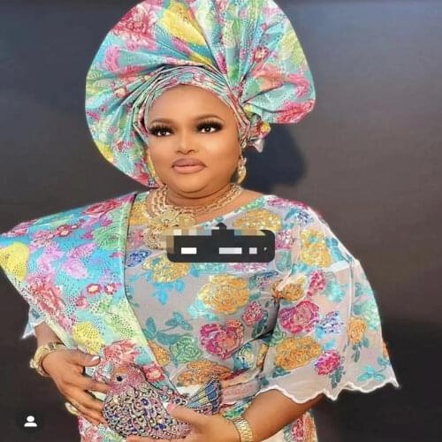 African Gele & Wrapper Nigerian headtie Latest Multicolor African sego headtie headwear for head wrapping 021 2pcs /Bag