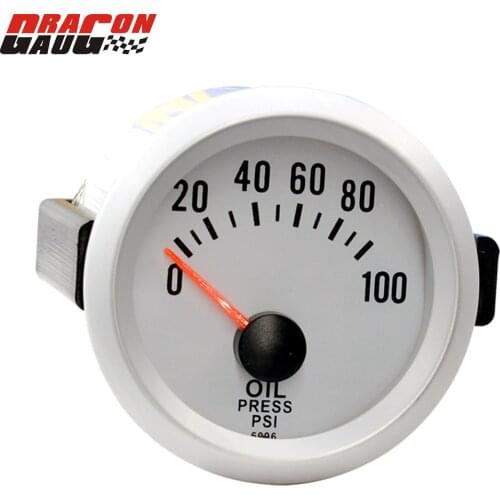 Dragon 2" 52mm Auto Racing Refitting Car Oil Pressure Gauge 0-100 Psi With Sensor Blue Light Meter Free Shipping
