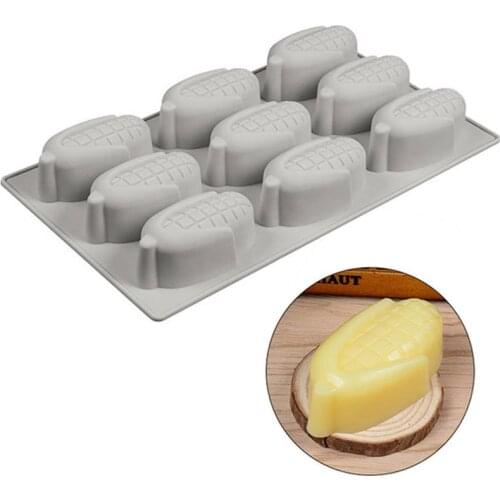 Kapmore 1pc Food Grade Silicone Corn Shape Mold 9-Grid Creative Pudding Mold Silicone Baking Mold Cake Mold DIY Baking Tools