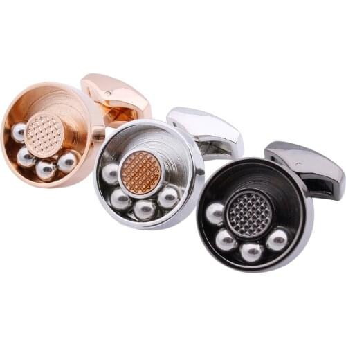 Novelty Running Ball Cufflinks Men Autumn Business Wedding Rotatable Cuff Links