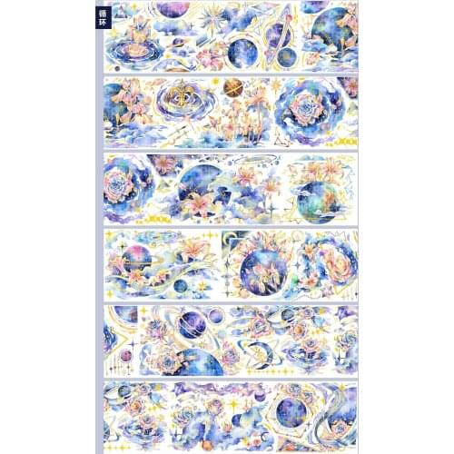 1 Loop Cute Washi Flower Sea Bronzing Pet Cultural Creative Tape 137cm