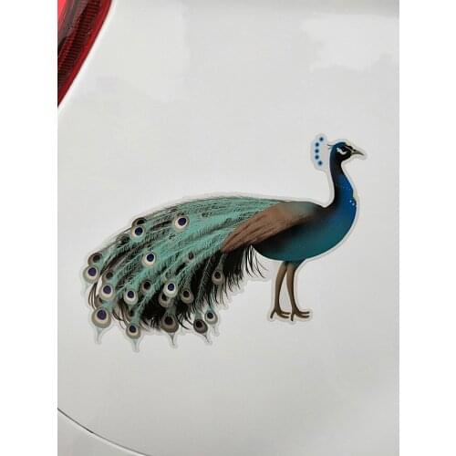 ZTTZDY 16.4cm*13cm Noble And Elegant Green Peacock PVC Car Sticker YJ1-0086