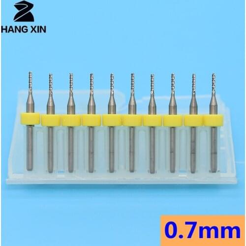 0.7mm 10PCS PCB Carbide Tools CNC Cutting Bits Millinging Cutters Kit for Engraving drill bit CNC router tool