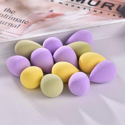 1/2/3Pcs 3 Colors Mini Makeup Egg Super Soft Sponge No Powder Makeup Cotton Lip Makeup Puff Eyeshadow Makeup Egg Random Color