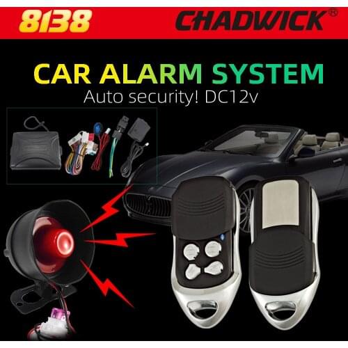 1-Way Universal Protection Security alert Car Alarm Vehicle System Keyless Entry 2 Remote Control Power off memory CHADWICK 8138