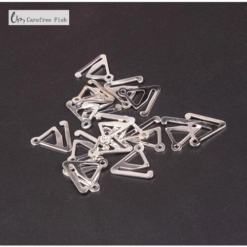 SUNLOOP 100 pieces metal triangular bra strap adjustable hook clips