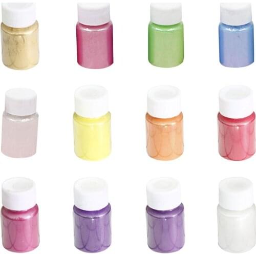 12 Pcs/set DIY Crafts Jewelry 12-color Pearl Powder Pigment Crystal Epoxy Filler Material Slime Mud Colorant
