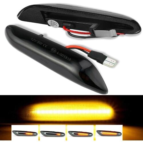2Pcs LED Turn Signal Lights Lateral Side Marker Lamps for BMW E60 E91 E92 E90 E93 E61 E46 E87 E82 E88 Dynamic Flowing LED Bulb