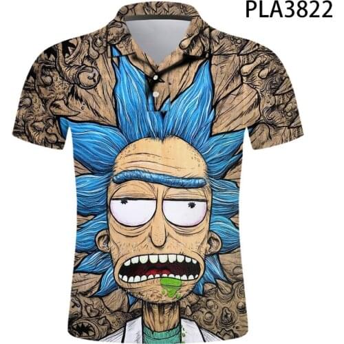 3D Print Summer Hombre Camisas De Polo Rick Men Casual Fashion Short Sleeve Streetwear Polo Shirt Cool Homme Tops