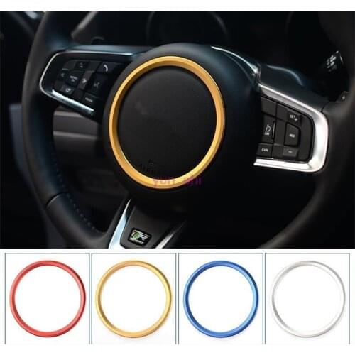 4 colors aluminum alloy Car Steering Wheel sign ring frame decoration Car-styling For Jaguar XF XFL XE F-TYPE F-PACE Accessories