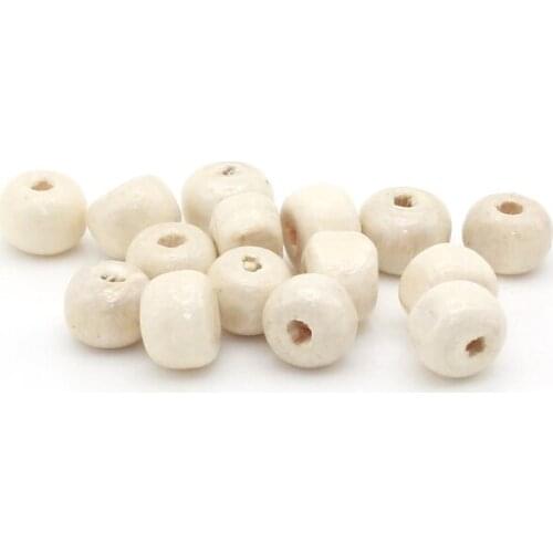 500pcs/lot 7x5mm White Flat Round Shapes Wooden Bead For DIY Handmade Bracelet Necklace And Finding MZ009