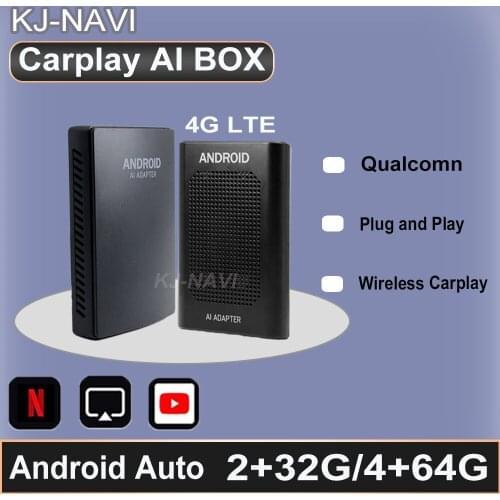 Carplay Ai Box Car TV Box 4+64G For BMW Pioneer Kenwood Kia Apple Car Play Mirror Link Car Adapter Plug & Play Youtiube Netflix