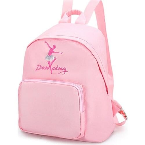 Black Pink Kids Girls Ballet Dance Bag Students School Backpack Shoes Embroidered Tiered Ruffled Tutu Shoulder Bag Dancing Bag