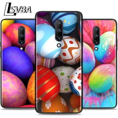 Black Silicone Case Easter eggs For OnePlus 5 5T 6 6T 7 7T 8 8Pro Super Bright Glossy Phone Case Cover