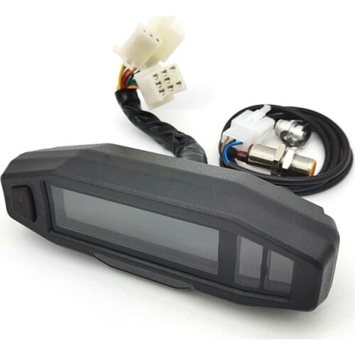 Motorcycle Mini LCD Speedometer Digital Odometer Gauge Carburetor Meter Motorcycle Oeter w/ Sensor
