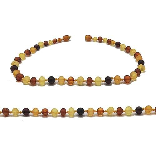 Baltic Amber Baby Necklaces for Girls and Boys (Raw Amber) Alternative Pain Relief – Certified Premium Quality %100 Safe