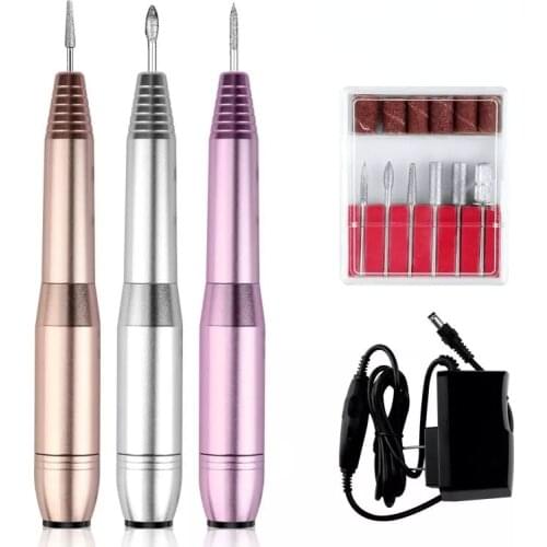Nail Tools Nail Art Electric Polisher Pen Portable Nail Sander Gold Pink Silver Nail Removal 20000 Rpm Can Forward And Reverse
