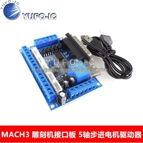 MACH3 Engraving Machine Interface Board 5-axis Stepper motor driver CNC Interface board with light