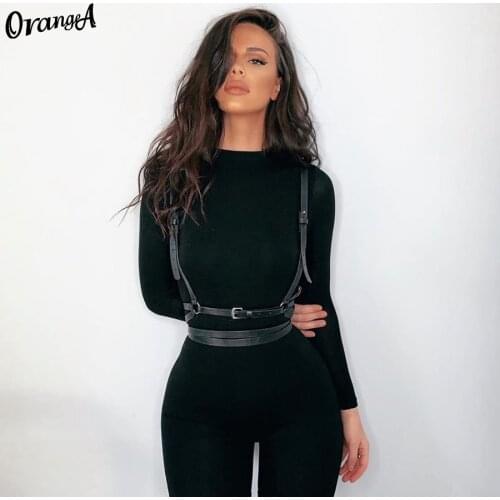 OrangeA fitness skinny jumpsuit women skinny o-neck full sleeve elastic hight zipper sportswear casual rompers streetwear outfit