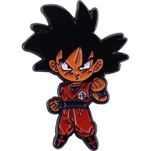 Cartoon goku badge cool superhero jewelry