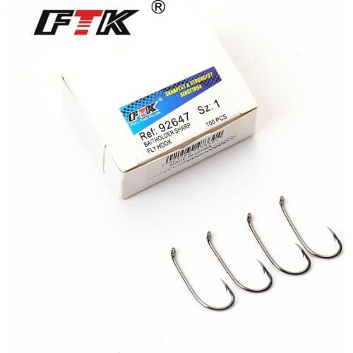 FTK Fishhooks Fish Hook Baitholder Sharp Fly Hooks 5/0#-1/0# With 50Pcs 1#-9# With 100Pcs For Jigging Carp Anzol Fishhook Fishin