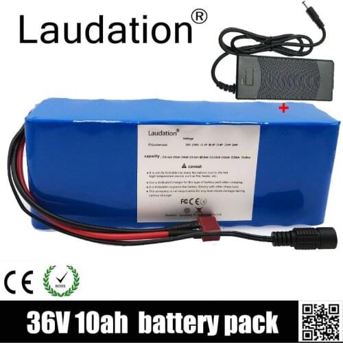 Laudation 36V 10Ah Li-ion Battery For 42V Electric Bicycle 350W 500W Engine Or Motorcycle Scooter With 15A BMS High Power 10S3P