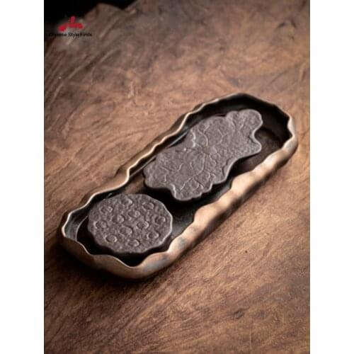 Lotus Pond Tea Tray Coarse Pottery Pot Tray Water Storage Small Tea Table Ceramic Chinese Kung fu Teapot Tray