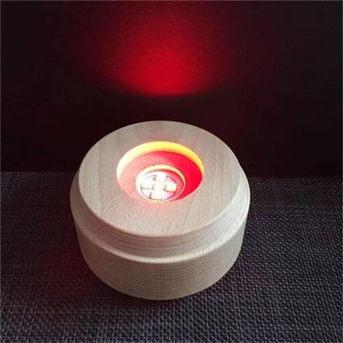 Natural Folk Crafts sphere holder music LED wooden base for home decoration