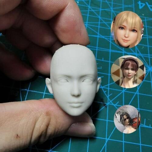 Unpainted 1/6 Loli Mary Rose Face Model Head Sculpt without Hair Fit 12'' Action Figure Body for Artist Coloring DIY
