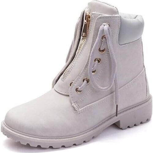 New autumn and winter womens boots suede lined with ankle boots outdoor work boots womens casual flat boots womens boots