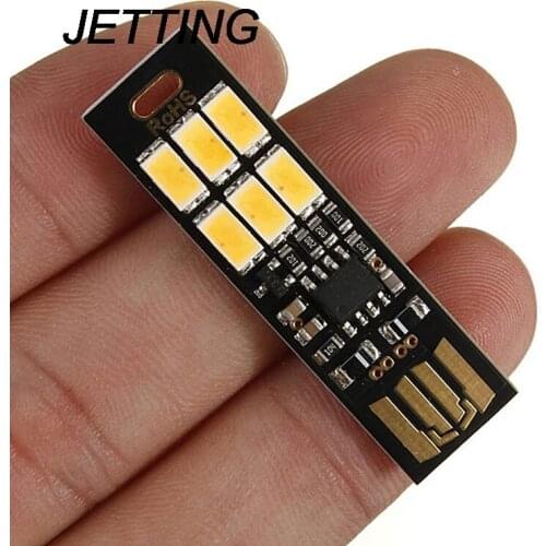JETTING New Mini USB Power 6 LED Light Pocket Card Lamp Portable Night Camp Bulb