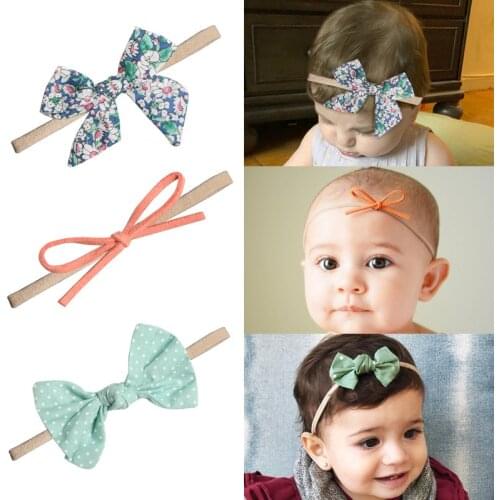 Lovely Baby Girls Headband Boneless Elastic Hairband Soft Big Bow Cute Turban Headwear For Baby Kids Princesses Hair Accessories