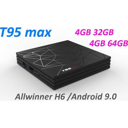 10pcs T95 MAX Smart TV Box Android 9.0 4GB 32GB 64GB Smart TV prefix Rockchip 1080P 4K Google Play Netflix media player