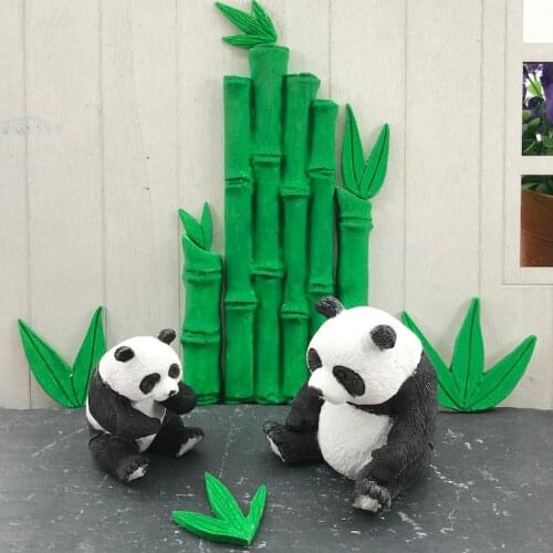 3D Panda Bamboo Silicone Mold Baking Accessories Cake Mousse Fondant Cake Mold DIY Cake Decorating Tools Party Supplies