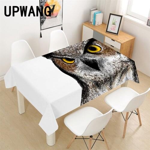 Owl Animal Tablecloth 3D Printed Table Cover Rectangular Tablecloth Wedding Birthday Party Kitchen Home Decor